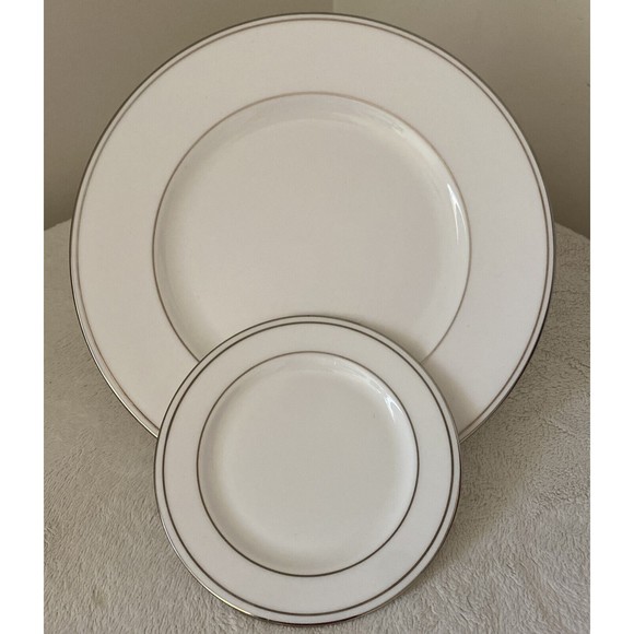 Lenox Bone China Federal Platinum Collection White Dinner & Bread & Butt…